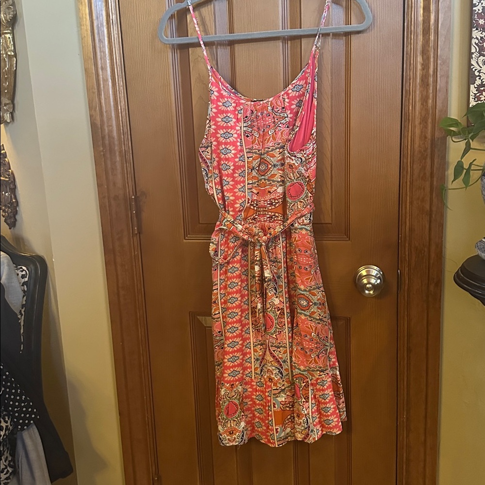 Women’s Pink and Orange Patterned Sundress, size XL